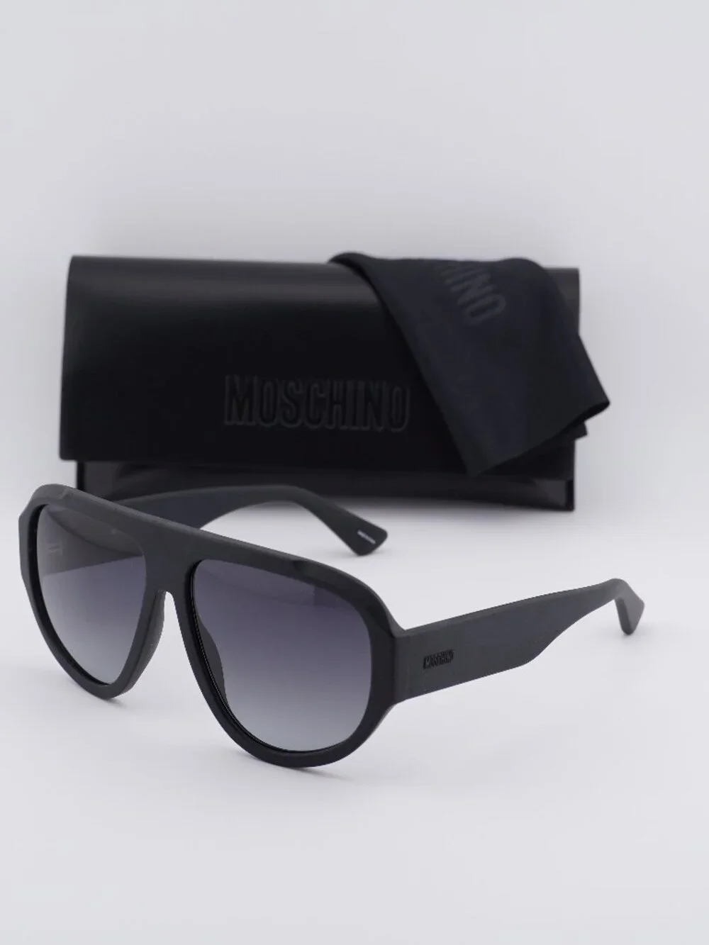 Moschino MOS183/S 0003 9O Aviator Sunglasses - Matte  Black/Grey Gradient